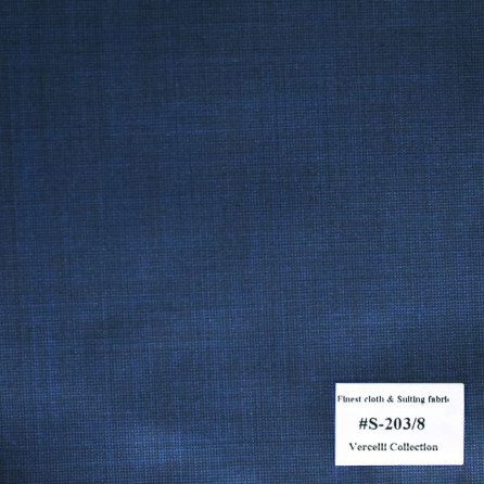 S-203/8 Vercelli V8 - Vải Suit 95% Wool - Xanh Đen